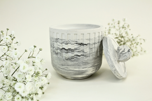 Container with Lid (Marble-look)